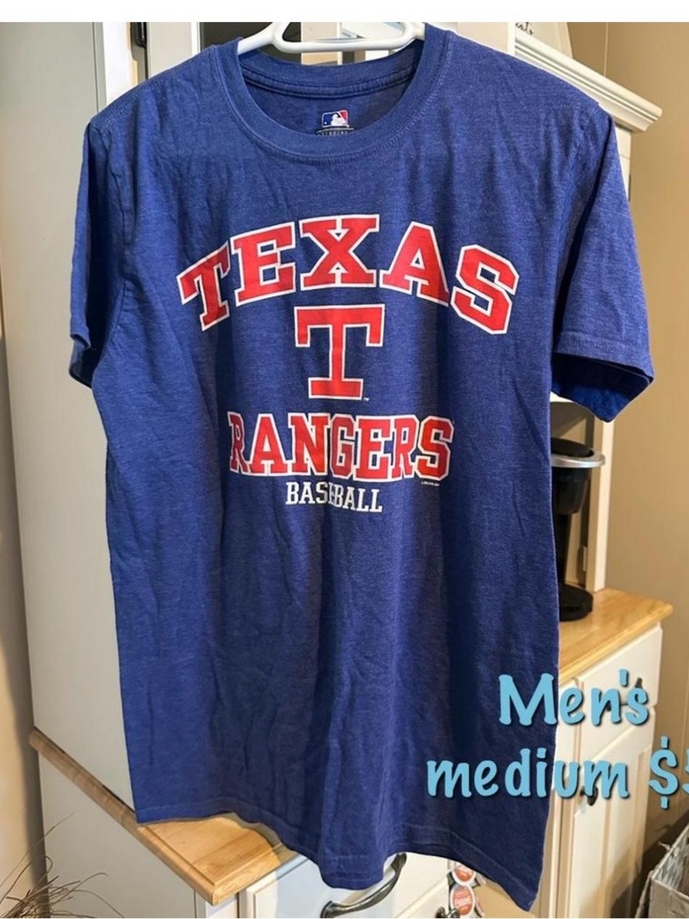 MLB Texas Rangers Blue Tee with Red & White Logo
